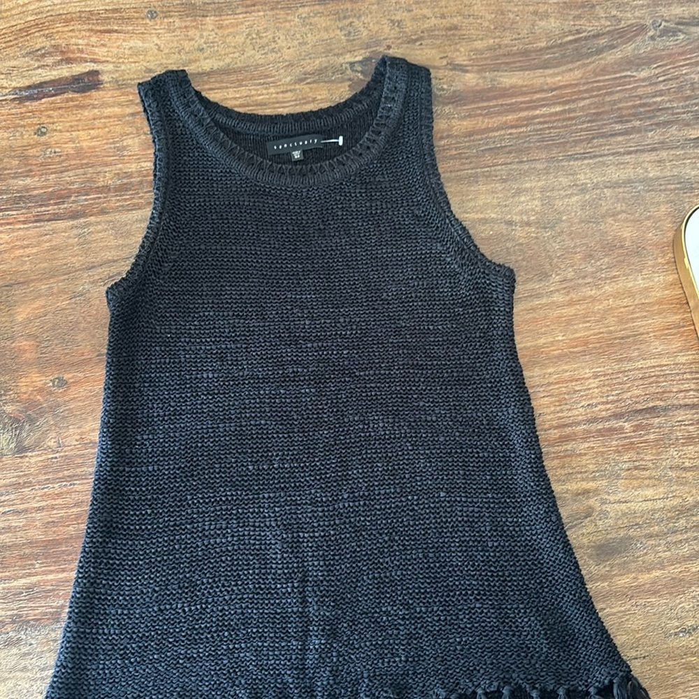 SANCTUARY sweater tank with frayed bottom